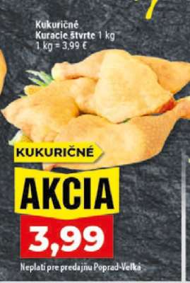 Kukuričné kuracie štvrte 1 kg