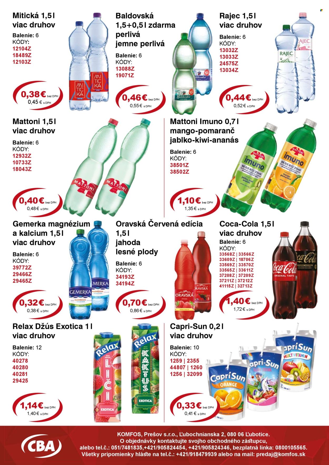Leták CBA Komfos - 17.7.2026 - 30.7.2026. Strana 8