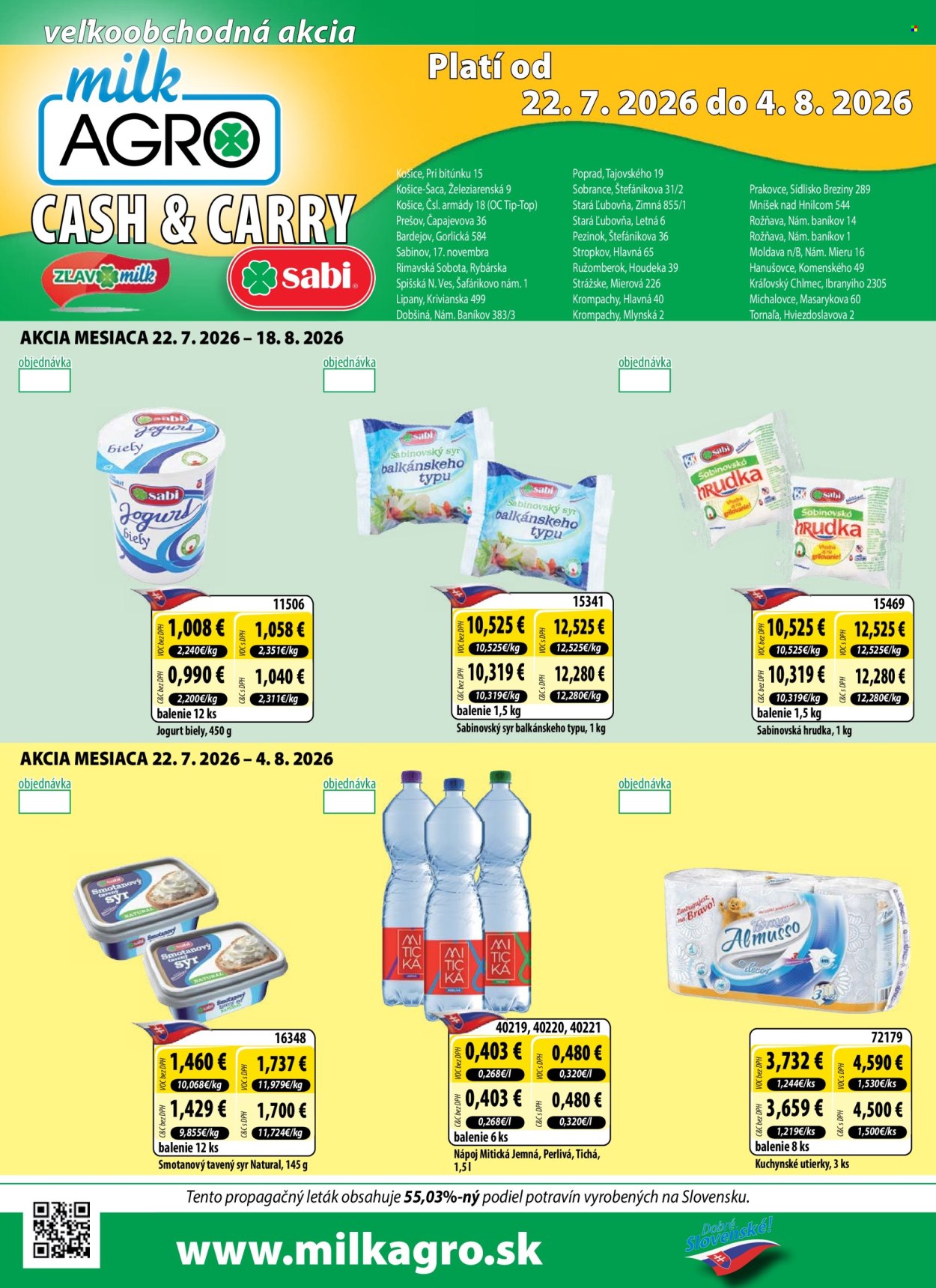 Leták Milk AGRO - 22.7.2026 - 4.8.2026. Strana 1