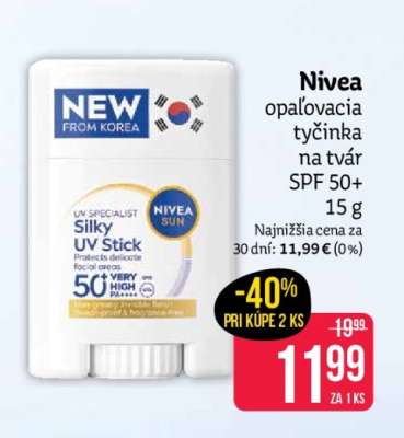 Nivea opaľovacia tyčinka na tvár SPF 50+ 15 g