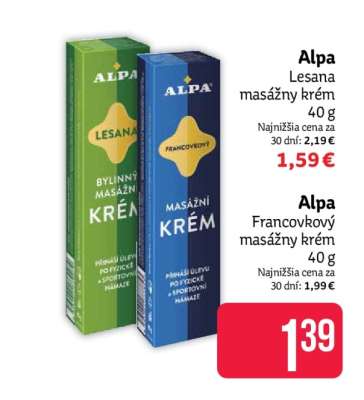 Alpa Lesana masážny krém