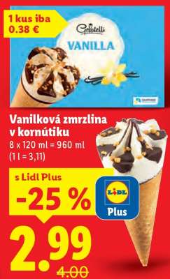Vanilková zmrzlina v kornútiku