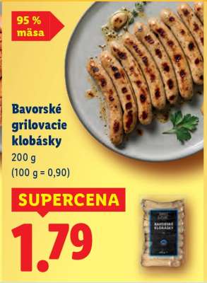 Bavorské grilovacie klobásky