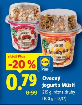 Ovocný jogurt s müsli