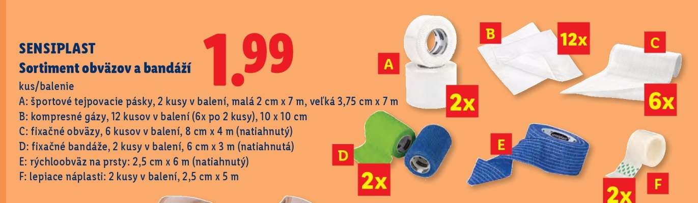 SENSIPLAST Sortiment obväzov a bandáží