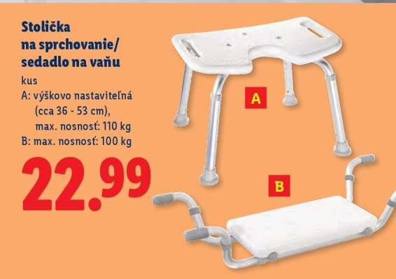 Stolička na sprchovanie/sedadlo na vaňu