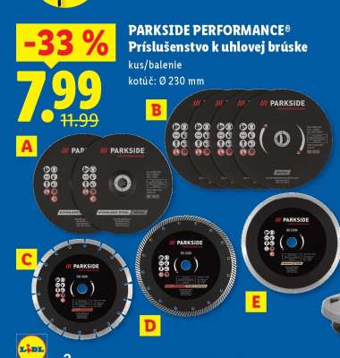 PARKSIDE PERFORMANCE® Príslušenstvo k uhlovej brúske