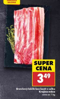 Bravčový bôčik bez kosti, v celku