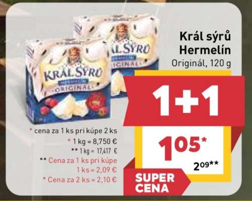 Král Sýrů Hermelín originál 120 g