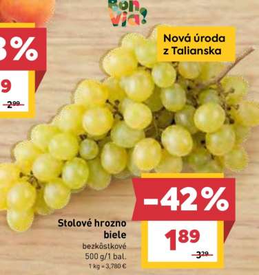 Stolové hrozno biele