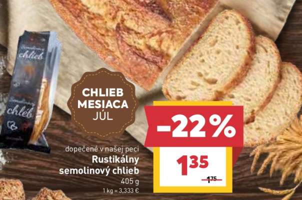 Rustikálny semolinový chlieb