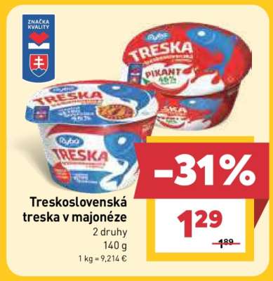 Treskoslovenská treska v majonéze