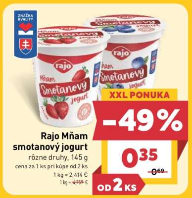 RAJO MŇAM Smotanový jogurt