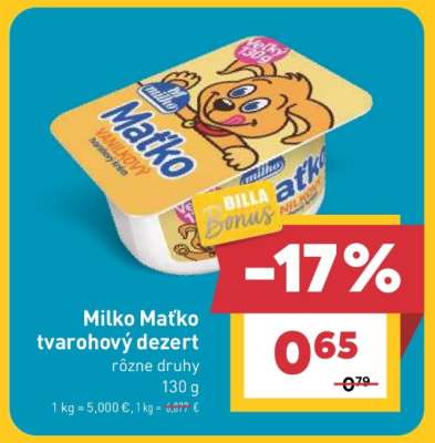 MILKO MAŤKO TVAROHOVÝ DEZERT