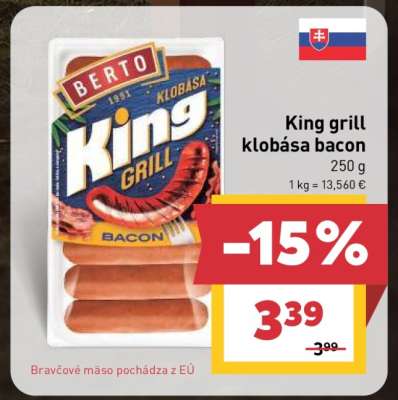 King grill klobása bacon