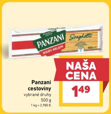 PANZANI cestoviny