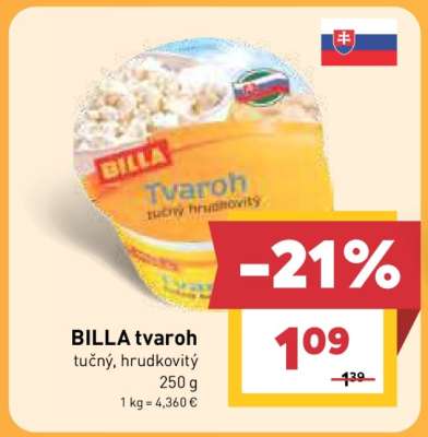 BILLA tvaroh