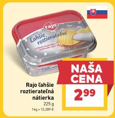 RAJO Ľahšie roztierateľná nátierka