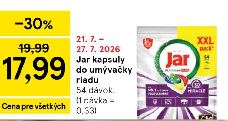 JAR KAPSULY DO UMÝVAČKY RIADU