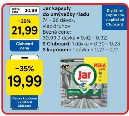 JAR KAPSULY DO UMÝVAČKY RIADU
