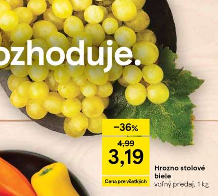 Hrozno stolové biele