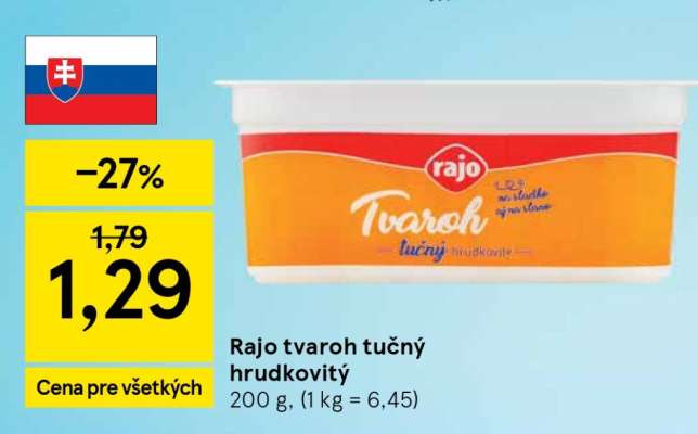 Rajo Tvaroh tučný hrudkovitý