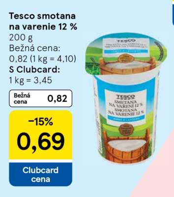Tesco smotana na varenie 12 %