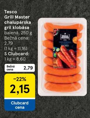 Tesco Grill Master chalupárska gril klobása