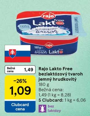 Rajo Lakto Free bezlaktózový tvaroh jemný hrudkovitý