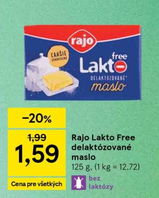 Rajo Lakto Free delaktózované maslo
