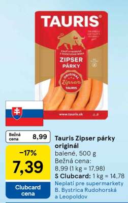 Tauris Zipser párky originál