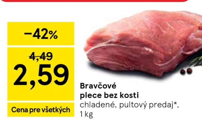 Bravčové plece bez kosti