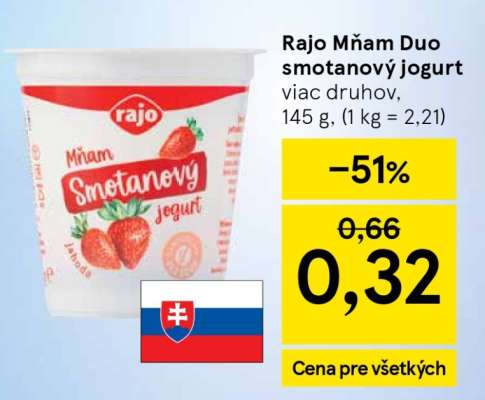 RAJO MŇAM DUO Smotanový jogurt