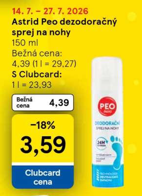 Astrid Peo dezodoračný sprej na nohy