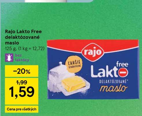 Rajo Lakto Free delaktózované maslo