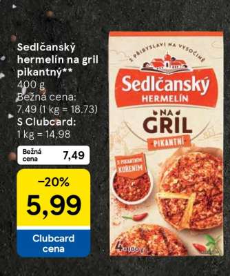 Sedlčanský hermelín na gril pikantný