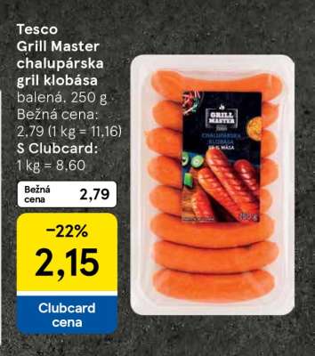 Grill Master chalupárska gril klobása