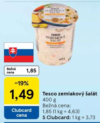 Tesco zemiakový šalát