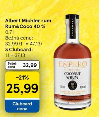 Albert Michler rum Rum&Coco 40 %
