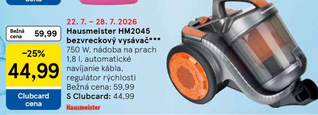 Hausmeister HM2045 bezvreckový vysávač
