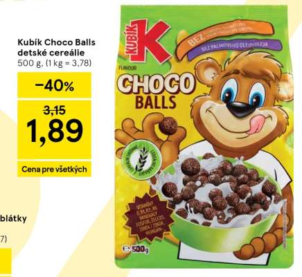 Kubík Choco Balls detské cereálie