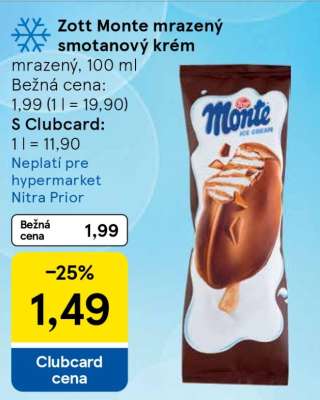 Zott Monte mrazený smotanový krém