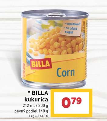 BILLA kukurica
