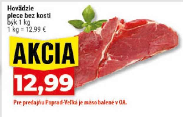 Hovädzie plece bez kosti