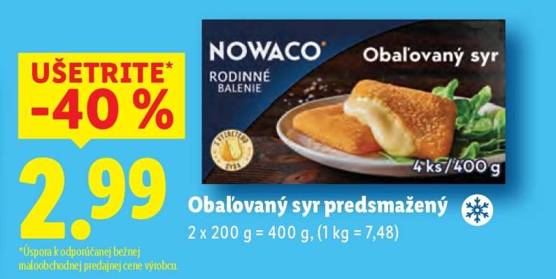Obalovaný syr predsmažený