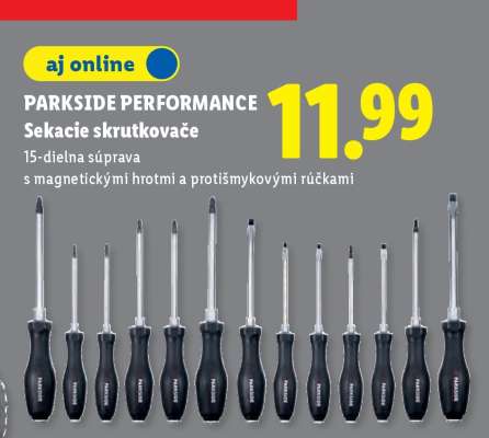 PARKSIDE PERFORMANCE Sekacie skrutkovače