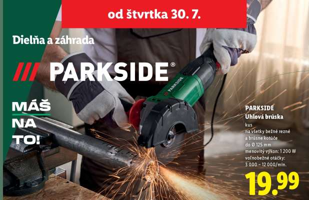 Parkside Uhlová brúska