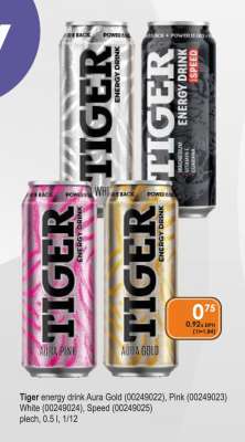 Tiger energy drink Aura Gold (00249022), Pink (00249023) White (00249024), Speed (00249025)