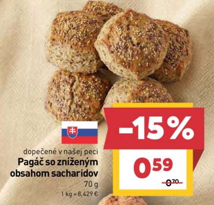 Pagáč so zníženým obsahom sacharidov