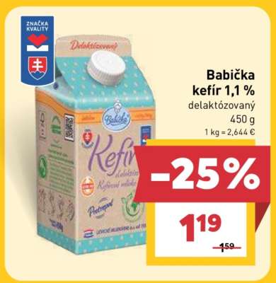 Babička kefír 1,1 % delaktózovaný